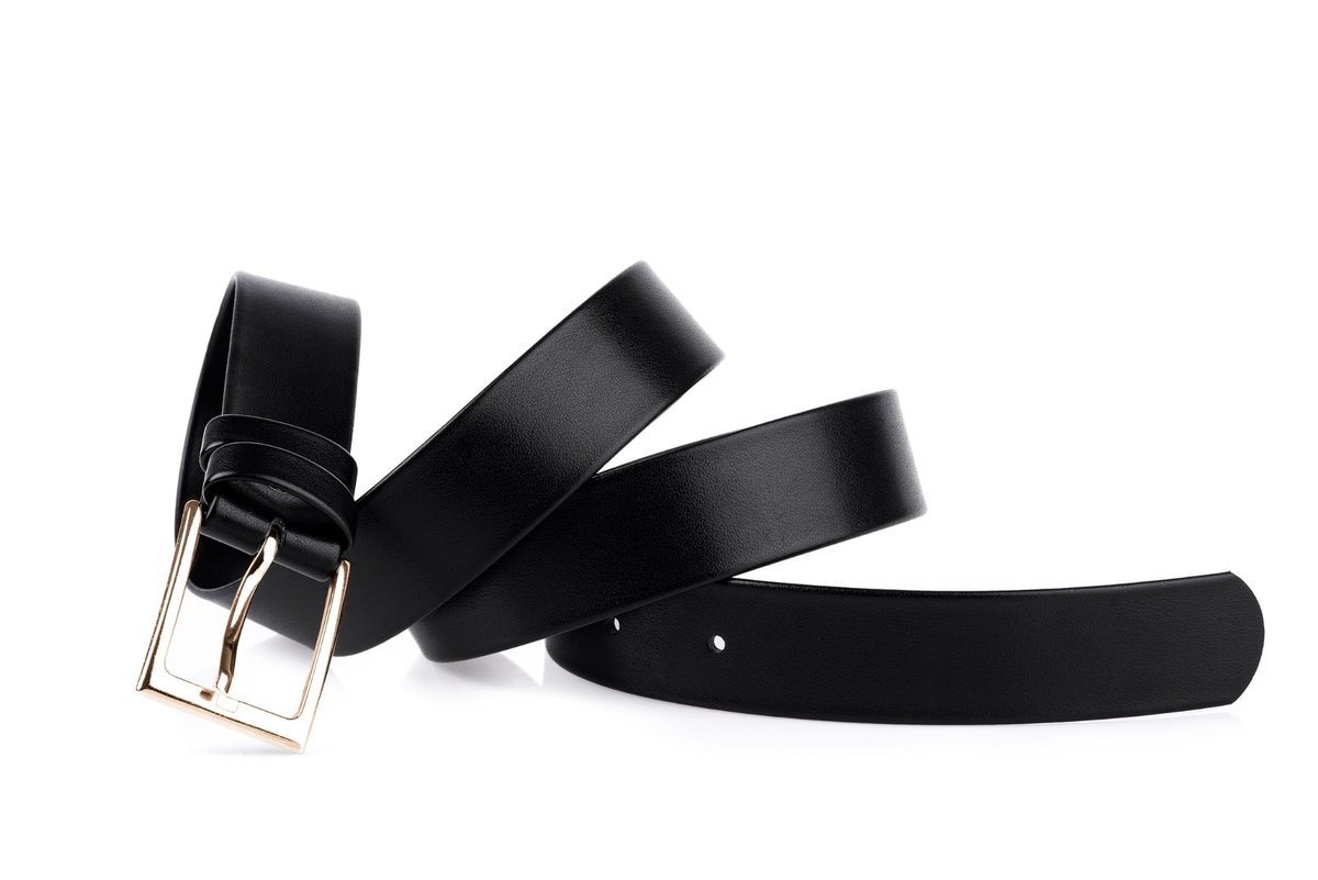 Pasek damski klasyczny czarny mat 3 cm