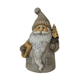 Ozdoby bożonarodzeniowe - Figurka ceramiczna mikołaj 12 x 9,2 x 20,8 cm beżowa - miniaturka - grafika 1