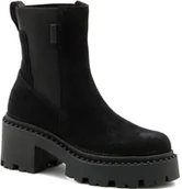 Botki damskie - BOTKI NESSI 23534 CZARNE SKÓRA WELUROWA MODNE R.39 - miniaturka - grafika 1