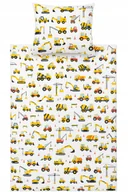 Pościel dla dzieci - Pościel dziecięca 200x160 chłopięca Koparki budowa żółte na białym tle - miniaturka - grafika 1