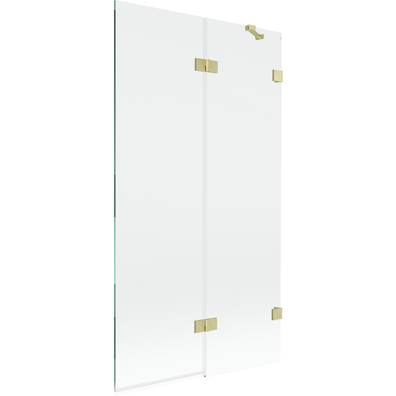 Mexen Lunar parawan nawannowy 2-skrzydłowy prawy 100 x 150 cm, transparent, złoty szczotkowany - 897-100-100-55-00-P