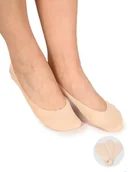 Skarpetki damskie - Skarpety stopki damskie niskie laserowe prążkowane z ABS kremowe 3PAK 36-41 - miniaturka - grafika 1