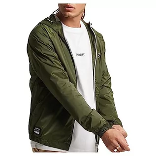 Kurtki męskie - Superdry Męska kurtka Code Essential z kapturem Cagoule, Khaki, XL - grafika 1