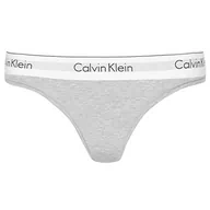 Majtki damskie - Calvin Klein Damskie Stringi, Szary, M - miniaturka - grafika 1
