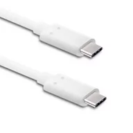 Kable komputerowe i do monitorów - Qoltec Kabel USB 3.1 typ C męski | USB 3.1 typ C męski | 1m | Biały AKQOLTU00050508 - miniaturka - grafika 1