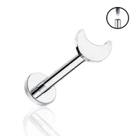 Kolczyki - Kolczyk PIERCING Labret Srebrny KSIĘŻYC Helix LOBE Tragus TYTAN 1,2/8/3 - miniaturka - grafika 1
