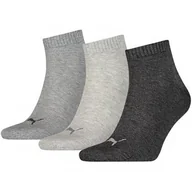 Skarpetki damskie - Skarpety Puma Unisex Quarter Plain 3 pary szare ciemne i jasne 271080001 800 - miniaturka - grafika 1