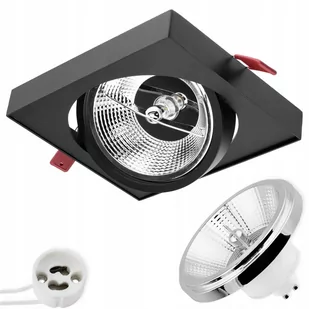 Zestaw Oprawa Podtynkowa Ruchoma GU10 ES111 Kwadrat Czarna CAPRI LUMILED + Żarówka LED GU10 ES111 15W COB 3000K - Oprawy, klosze i abażury - miniaturka - grafika 1