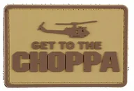 Odzież taktyczna i umundurowanie - Naszywka 3D - Get to the Choppa Tan (GFT-30-018032) G GFT-30-018032 - miniaturka - grafika 1