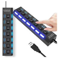 Huby USB - HUB ROZDZIELACZ ROZGAŁĘŹNIK PORTÓW USB X7 Z WŁĄCZNIKAMI PRZEŁĄCZNIKAMI - miniaturka - grafika 1