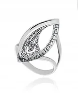 Pierścionki - PIERŚCIONEK SREBRNY Z GRECKIM WZOREM 925 ROZMIAR24 - miniaturka - grafika 1