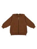 Bluzy dla chłopców - Chłopięca bluza bomberka ze stójką brązowa Nicol,r.122 - miniaturka - grafika 1