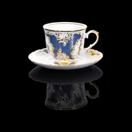 Filiżanki - Filiżanka 250 ml ze spodkiem Rococo Rocaille Indygo G352 - miniaturka - grafika 1