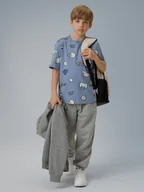 Spodnie i spodenki dla chłopców - 4F Spodnie dresowe joggery chłopięce - szare 164 (13-14 lat) - miniaturka - grafika 1