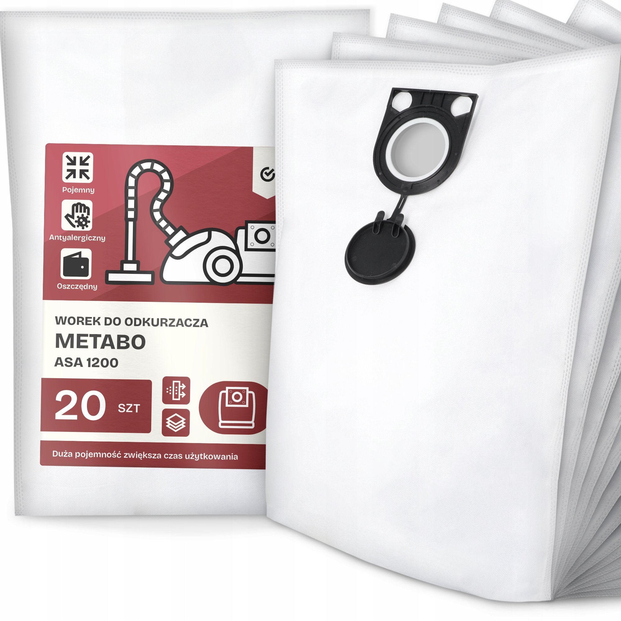 20x Worek do Odkurzacza Metabo Asa 1200 Syntetyczny Pojemny Mocny Worki G9