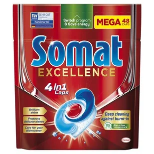 Somat Excellence 4w1 Tabletki do Zmywarki MEGA 48szt - Płyny do naczyń - miniaturka - grafika 1