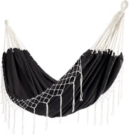 Hamaki - Dwuosobowy hamak ogrodowy bujak huśtawka leżak 200x150cm boho grafitowy - miniaturka - grafika 1