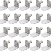 Zawiasy, okucia i inne akcesoria - 25 szt. kołków podtrzymujących półki meblowe 6 mm z gumowymi tulejkami, srebrnych - miniaturka - grafika 1