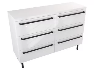 Szafka Stojąca Z Blatem ATH 120 cm DUO - Biały Wysoki Połysk - Uchwyty Czarne Matowe - Szafki łazienkowe - miniaturka - grafika 1