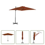 Parasole ogrodowe - The Living Store Parasol wiszący z aluminiowym słupkiem - 250x250 cm - terakota - Parasol Wiszący - miniaturka - grafika 1