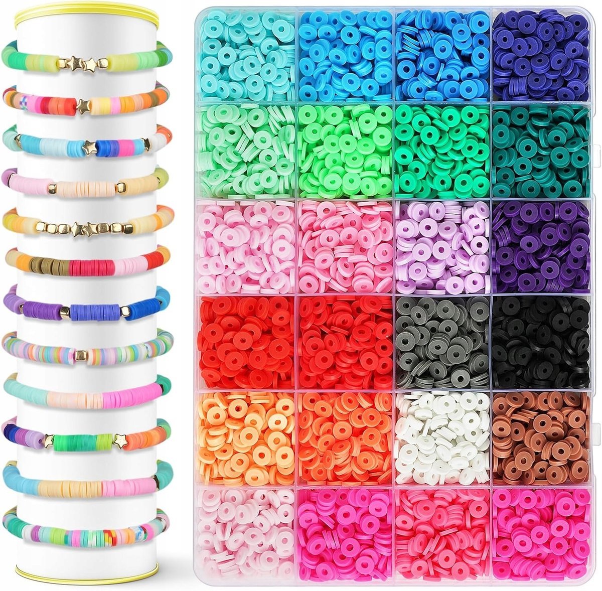 KORALIKI HEISHI GLINIANE DO ROBIENIA BRANSOLETEK 4500 DIY ZESTAW KOLOROWE