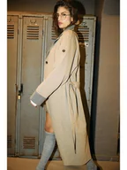 Płaszcze damskie - Noisy may Trencz w kolorze beżowo-szarym - miniaturka - grafika 1