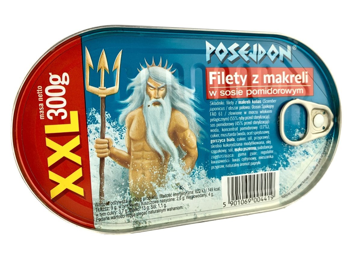 Łosoś Posejdon Filety z makreli w sosie pomidorowym 300g