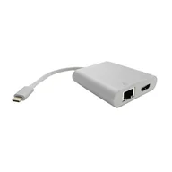 Kable komputerowe i do monitorów - Qoltec Adapter USB-C - HDMI/RJ-45/USB - miniaturka - grafika 1