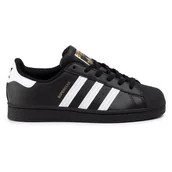 Moda i Uroda OUTLET - Adidas Superstar Męskie Buty Sportowe, Czarne w Białe Paski, 38 2/3 EU - miniaturka - grafika 1