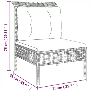 6-cz. zestaw wypoczynkowy do ogrodu, poduszki, szary, rattan PE vidaXL - Meble ogrodowe - miniaturka - grafika 10