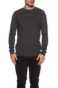 SELECTED HOMME Sweter męski Pima bawełna, Antracyt/szczegóły: melanż, XXL - Swetry męskie - miniaturka - grafika 1