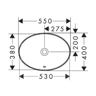 Hansgrohe Xuniva D Umywalka wpuszczana w blat 55x40 cm biały połysk 60156450 - Umywalki - miniaturka - grafika 2