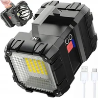 Latarki - Mocna Latarka Led Akumulatorowa Szperacz Dwustronna Powerbank Biwakowa Cree - miniaturka - grafika 1