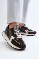 Sneakersy damskie - Sneakersy Damskie Na Platformie Memory Foam System Big Star NN274683 Czarne-39 - miniaturka - grafika 1