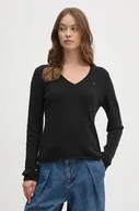 Swetry damskie - Tommy Hilfiger sweter wełniany damski kolor czarny lekki WW0WW43505 - miniaturka - grafika 1