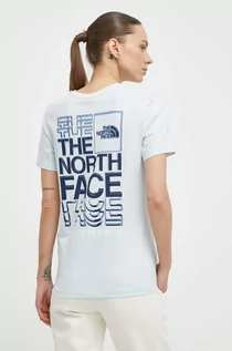 Koszulki sportowe damskie - The North Face t-shirt bawełniany damski kolor niebieski NF0A87EHO0R1 - grafika 1