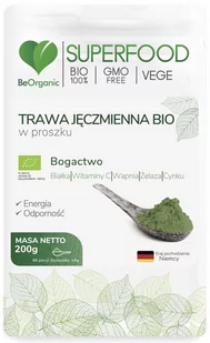 MedicaLine Trawa jęczmienna bio w proszku 200g białko witamina C wapń żelazo cynk hordeum vulgare MC161 - Suplementy naturalne - miniaturka - grafika 1