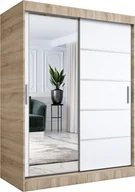 Szafy - MKPOL Szafa przesuwna MODUO COMFORT 3 150 dąb sonoma/biała mat z lustrem - miniaturka - grafika 1