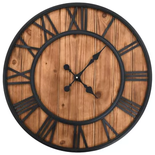 vidaXL Zegar z mechanizmem kwarcowym, drewno i metal, 60 cm, XXL vidaXL - Zegary - miniaturka - grafika 1