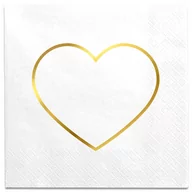 Dekoracje i nakrycia stołu na imprezę - Serwetki białe Serce na ślub walentynki 12 szt. - miniaturka - grafika 1