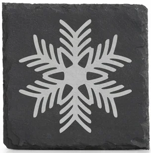 Podkładki kamienne x4 pod Kubek na Zimę Święta Śnieżynka Snowflake Prezent - Ozdoby bożonarodzeniowe - miniaturka - grafika 1