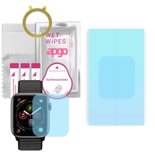 1x folia ochronna hydrożelowa do Apple Watch 4 (44mm) - apgo HD HQ FLEX Smartwatch Hydrogel Protection Ochrona na ekran smartwatcha