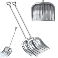 Łopaty do śniegu - Zestaw łopat do odśnieżania śniegu trzonek aluminiowy srebrna 2szt - miniaturka - grafika 1