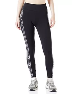 Champion Damskie Legacy Tape 2.0 legginsy z wysokim stanem, czarne, L - Legginsy - miniaturka - grafika 1