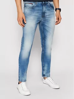 Spodnie męskie - Tommy Jeans Jeansy Austin DM0DM09555 Niebieski Slim Fit - grafika 1