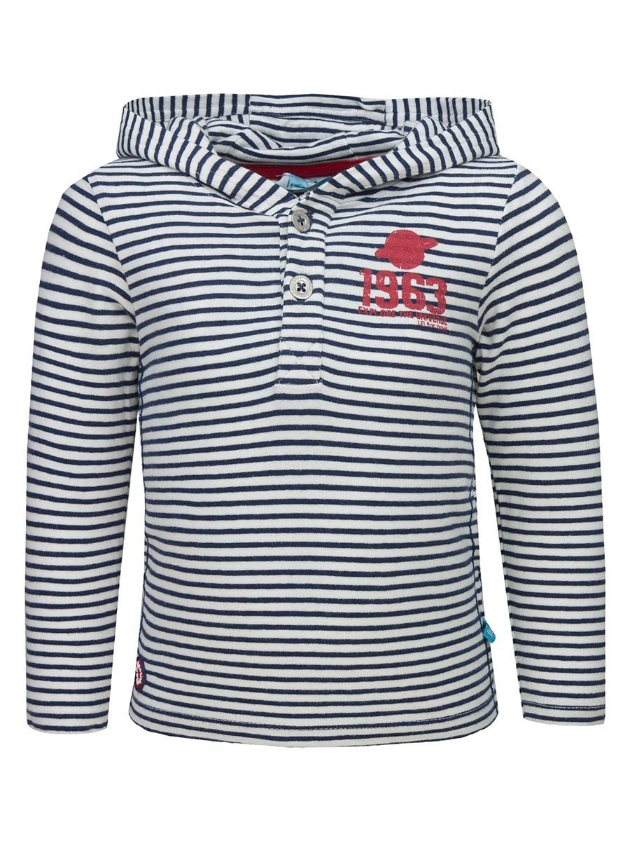 Chłopięca cienka bluza chłopięca z kapturem w paski Lief r.116