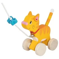 Zabawki interaktywne dla dzieci - Goki Kotek na sznurku do ciągnięcia 54896 - miniaturka - grafika 1