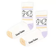 Skarpetki męskie - Moomintroll Retro Ladies Moomin Socks skarpety męskie, biały, fioletowy i brzoskwiniowy, 36-42 - miniaturka - grafika 1