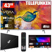 Telewizory - TELEFUNKEN Smart TV LED 43" D43U875M8CW DVBT2 4K HDR10 BEZRAMKOWY - miniaturka - grafika 1