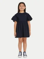Sukienki i spódniczki dla dziewczynek - Tommy Hilfiger Sukienka codzienna Anglaise KG0KG08029 Granatowy Regular Fit - miniaturka - grafika 1